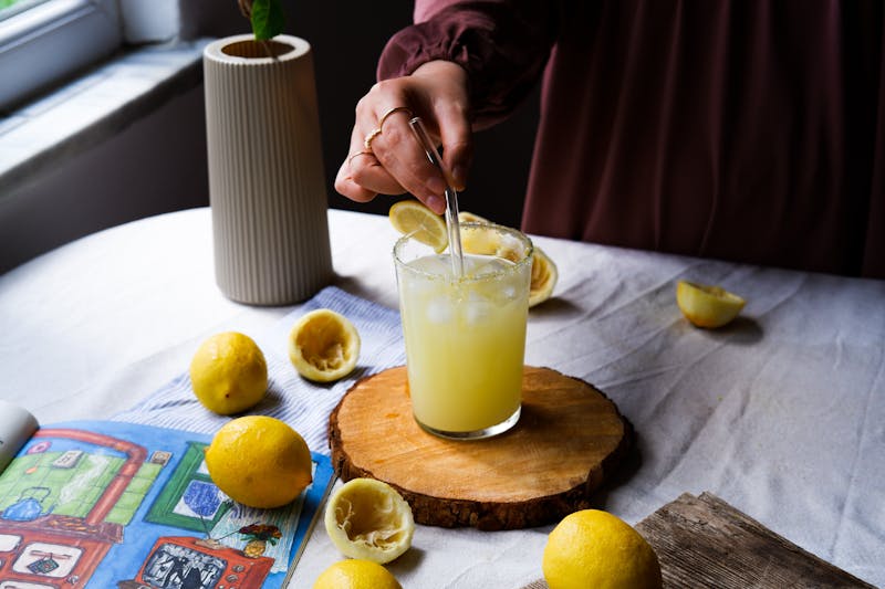 Sparkling Italian lemonade in glass