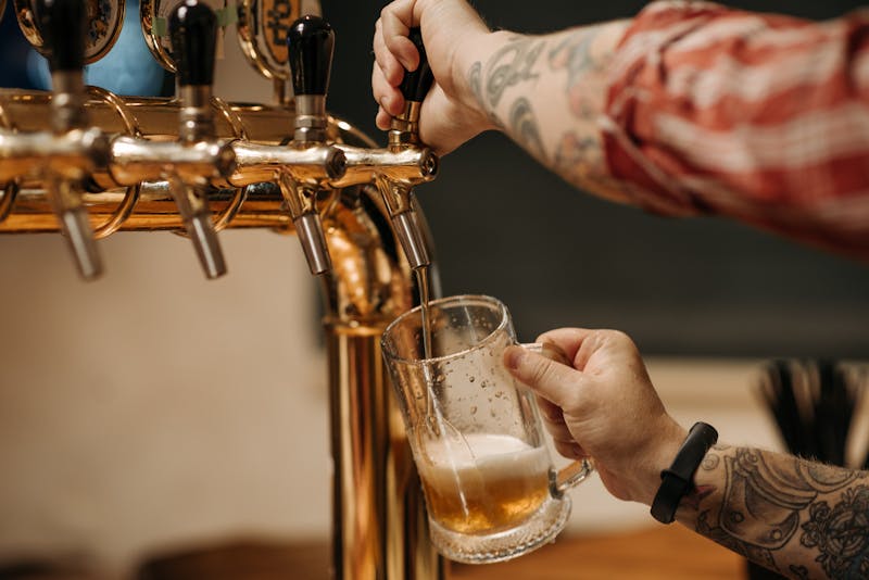 Craft beer on tap at punch pizza