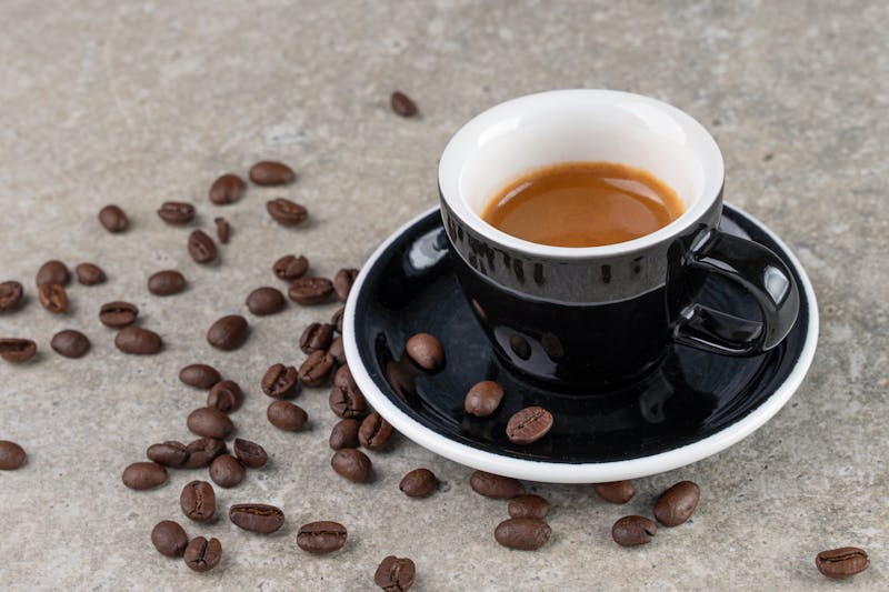 Espresso coffee served at punch pizza